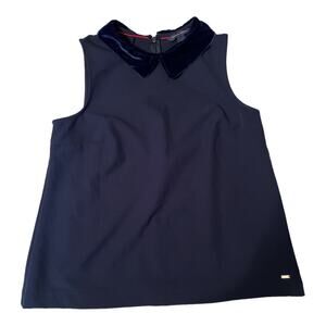Tommy Hilfiger Womens VELVET COLLAR SLEEVELESS TOP‎ Size Small